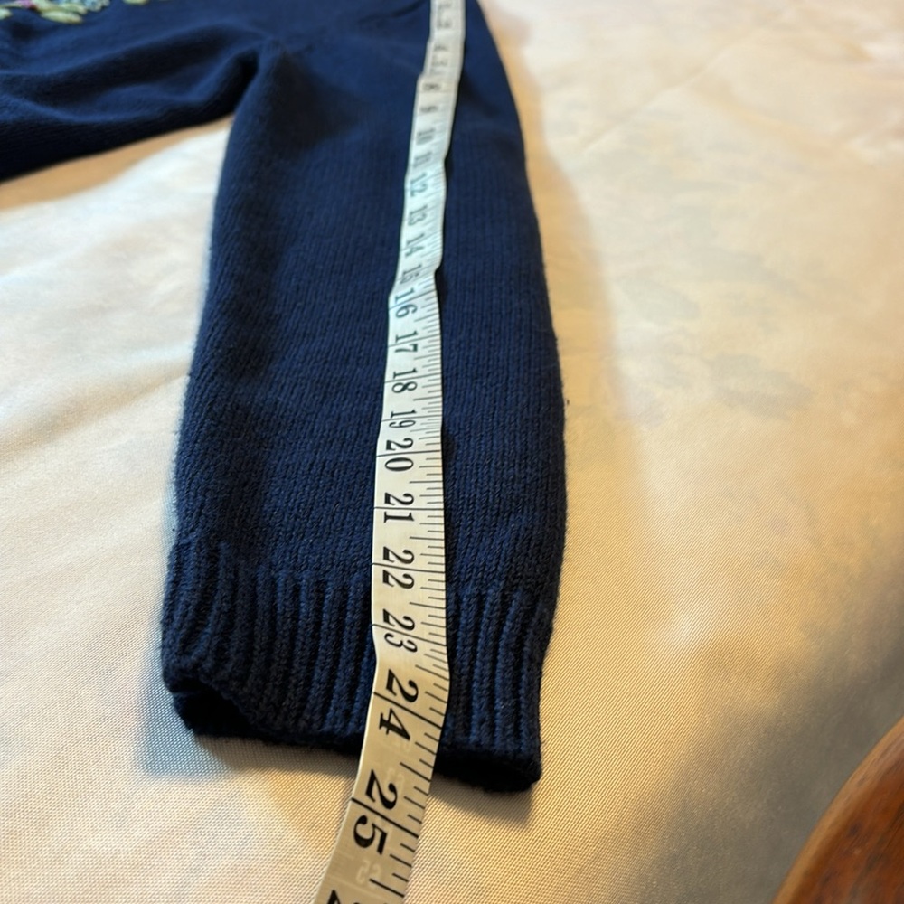 Vintage Classic Elements Navy Embroidered Cardiga… - image 8